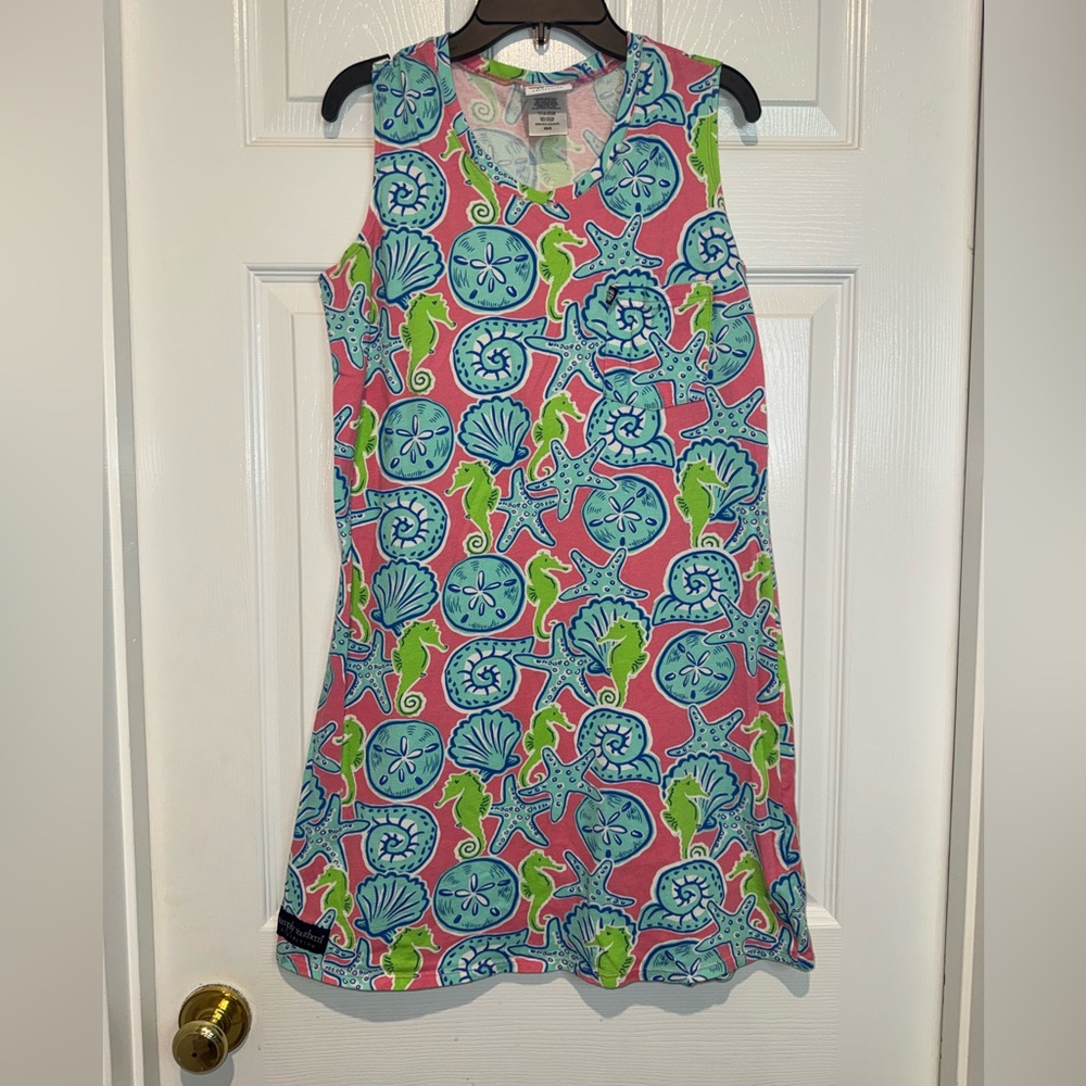 Simply Southern Multicolor Sea Life Dress. Size XS/S